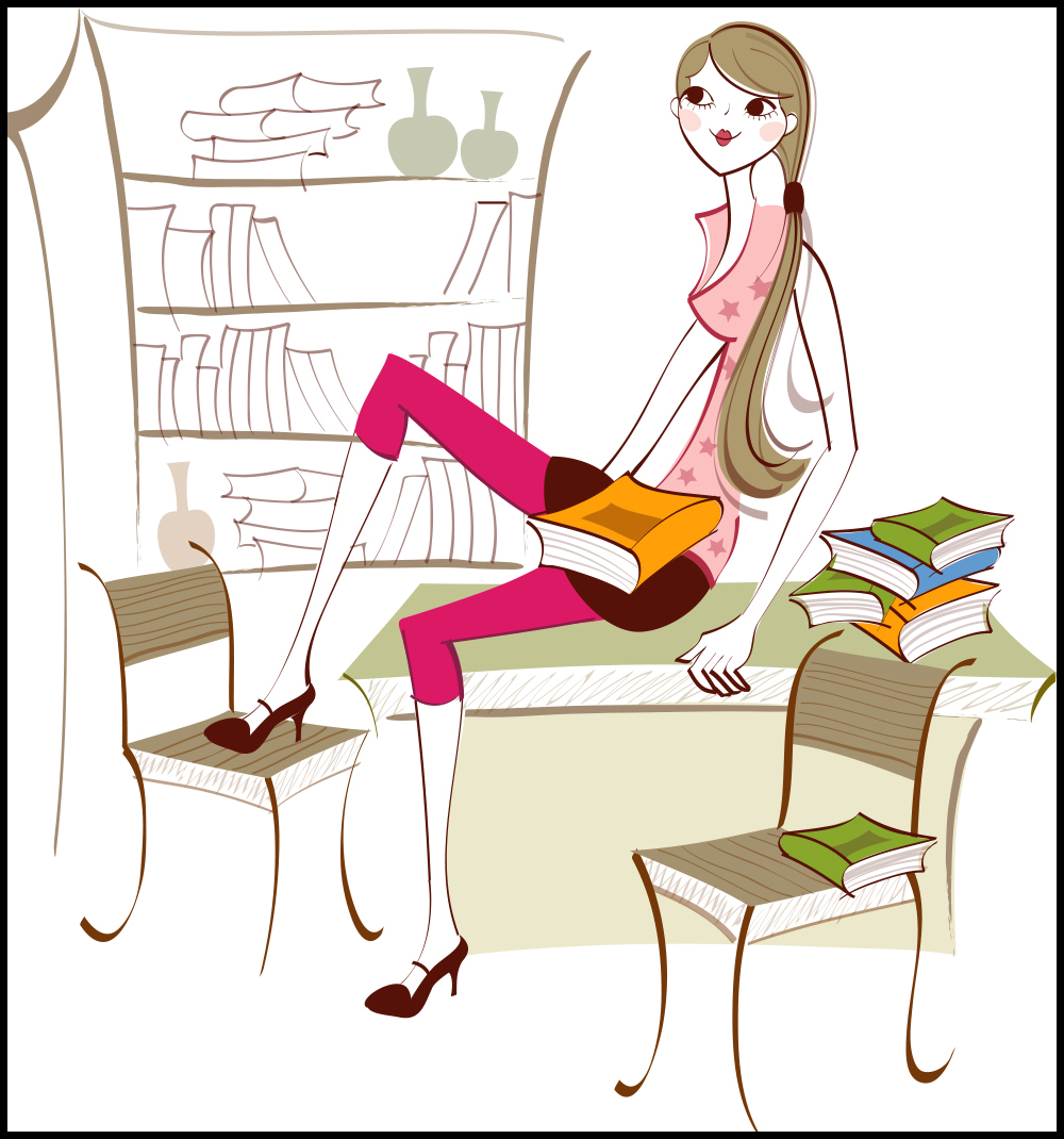 Cô Gái Vẽ Tay Ngồi Trên Ghế Sofa đọc Sách  Công cụ đồ họa PSD Tải xuống  miễn phí  Pikbest
