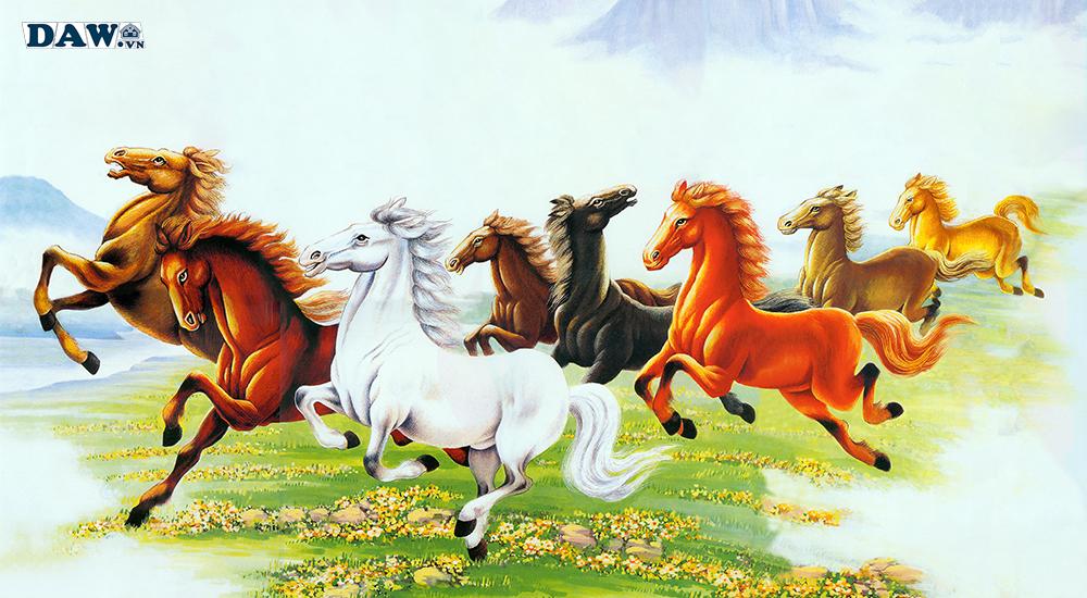 Tranh dán tường mã đáo thành công, tranh bát mã 8 con ngựa và ý nghĩa của nó