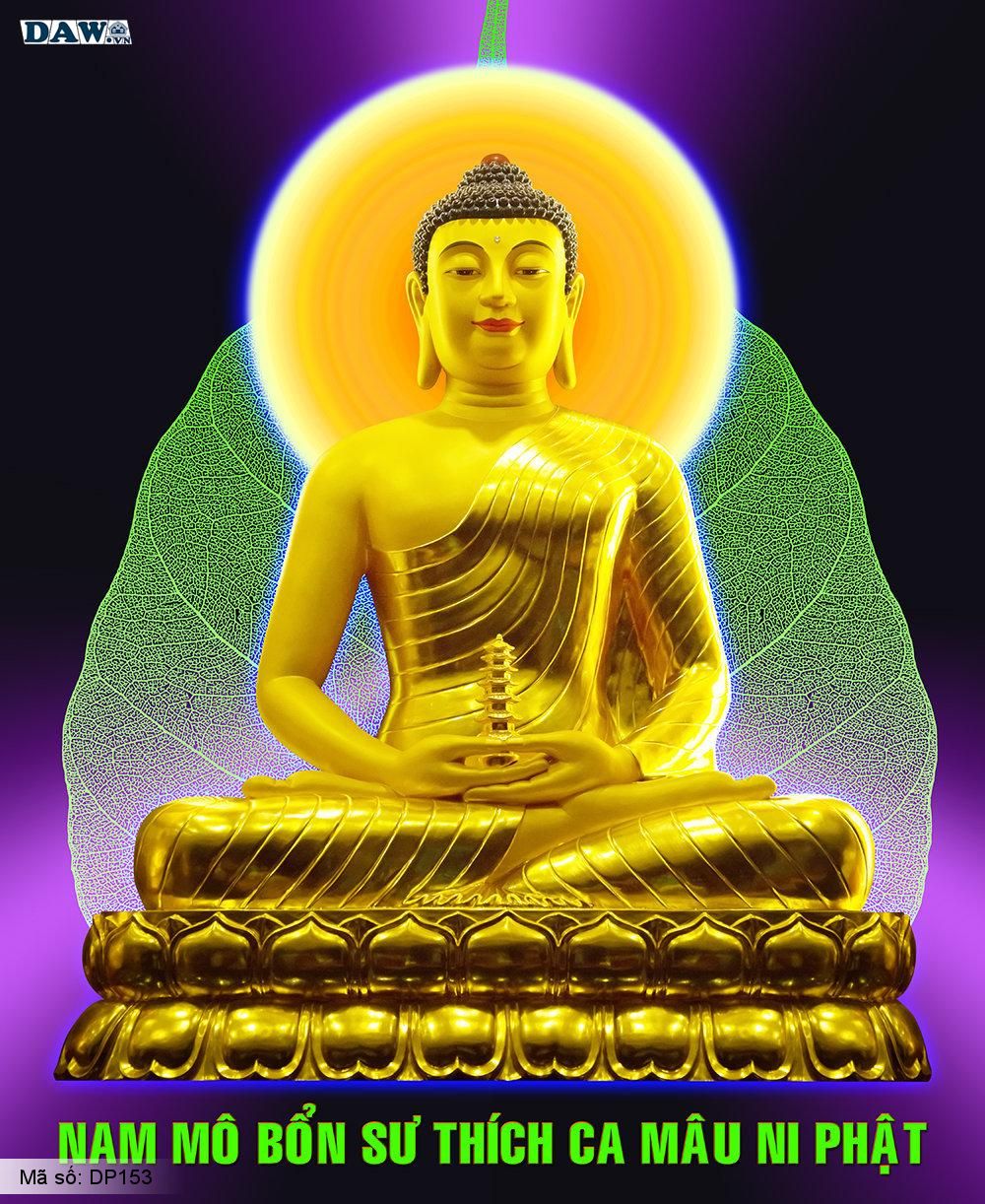 Tranh Dán Tường 3D Hàn Quốc, Hình Ảnh Tượng Phật Quan Âm Ngồi Trên Đài Sen